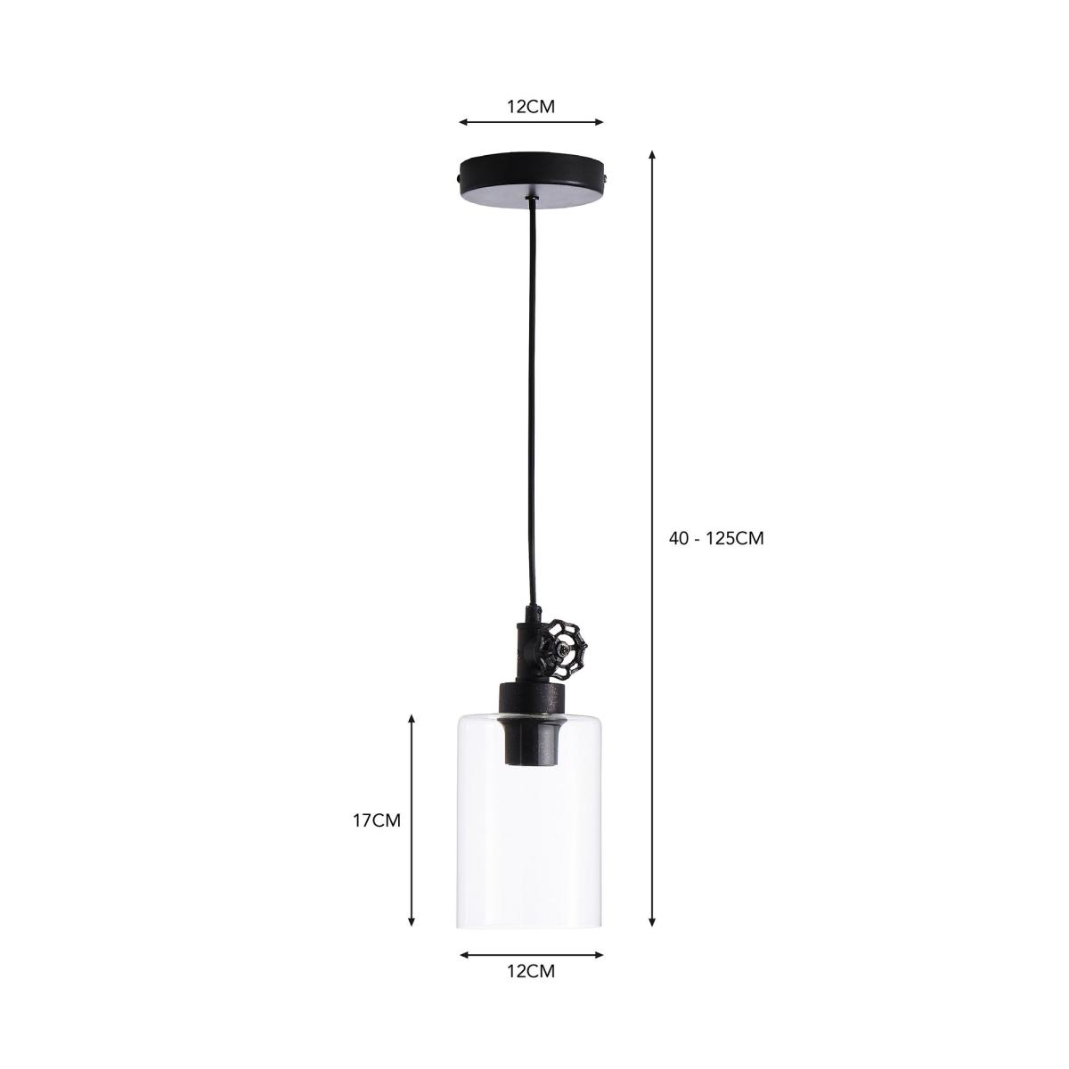 Bates 1 Light Ceiling Fitting Industrial Black – image 6