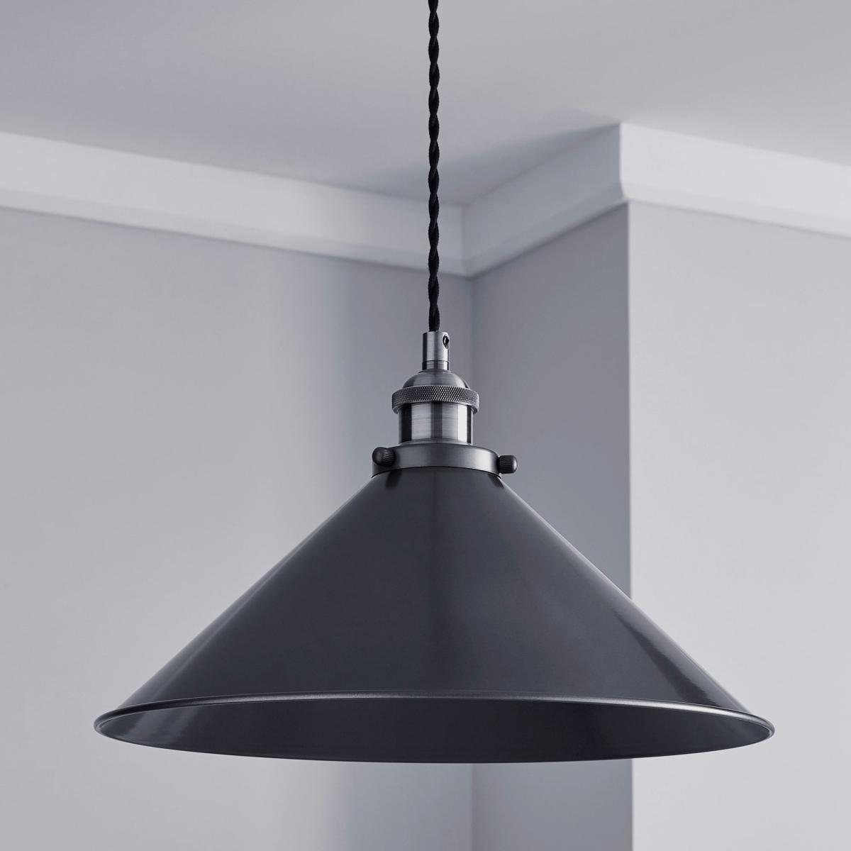 Logan 1 Light Grey Industrial Ceiling Fitting Brass and Black – image 2