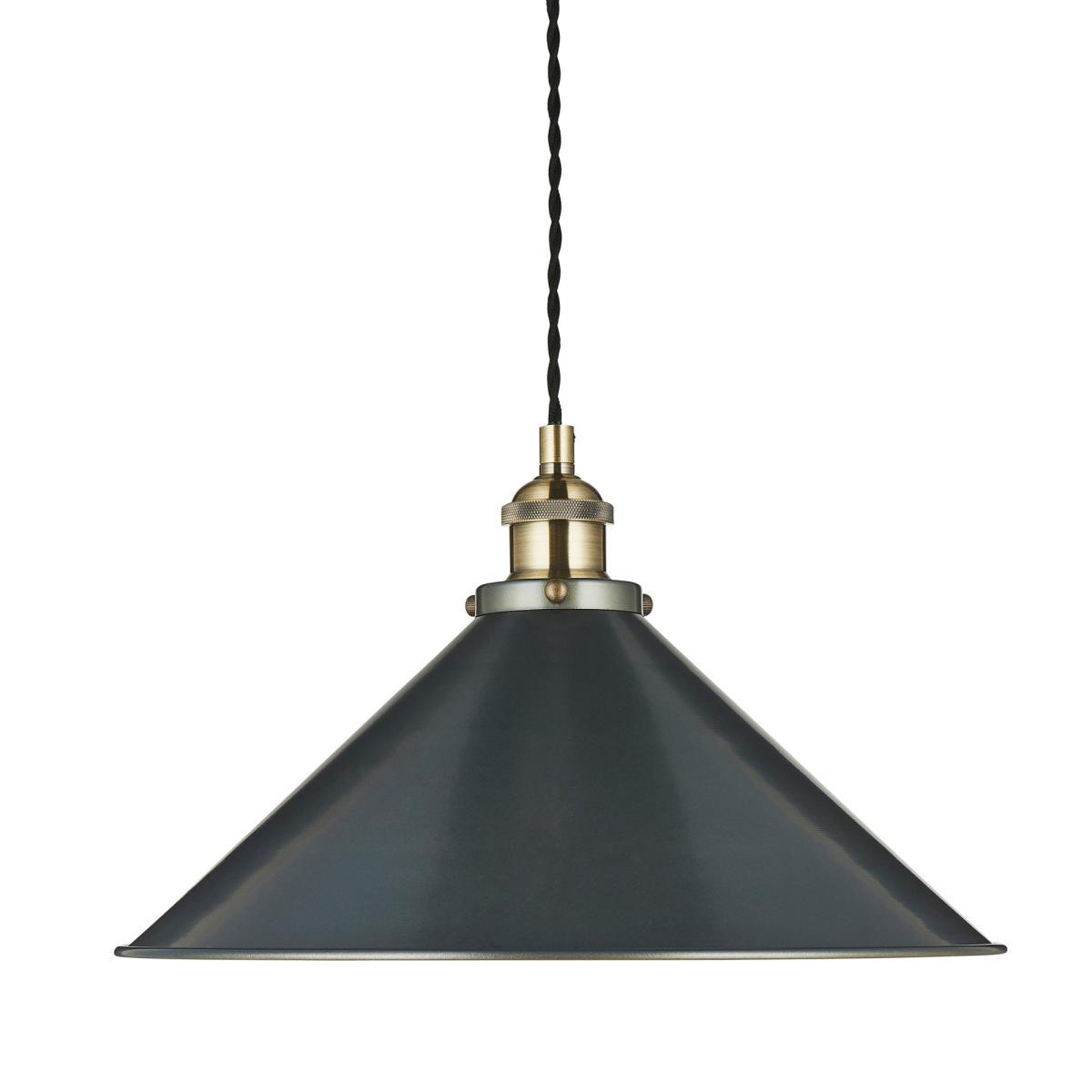 Logan 1 Light Grey Industrial Ceiling Fitting Brass and Black – image 5