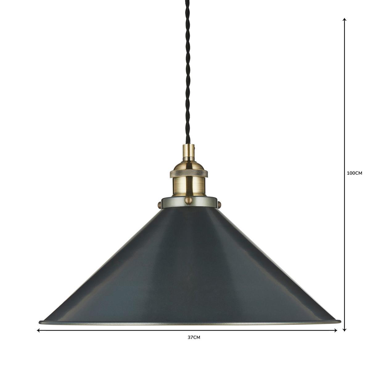 Logan 1 Light Grey Industrial Ceiling Fitting Brass and Black – image 6