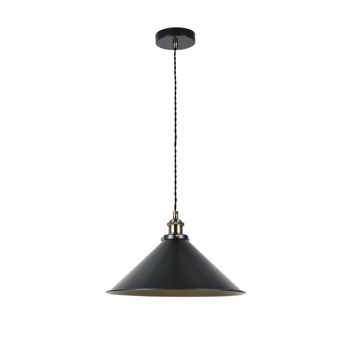 Logan 1 Light Grey Industrial Ceiling Fitting Brass and Black – image 7