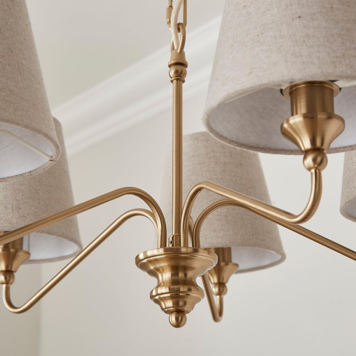 Enid Metal 5 Light Chandelier Gold – image 3