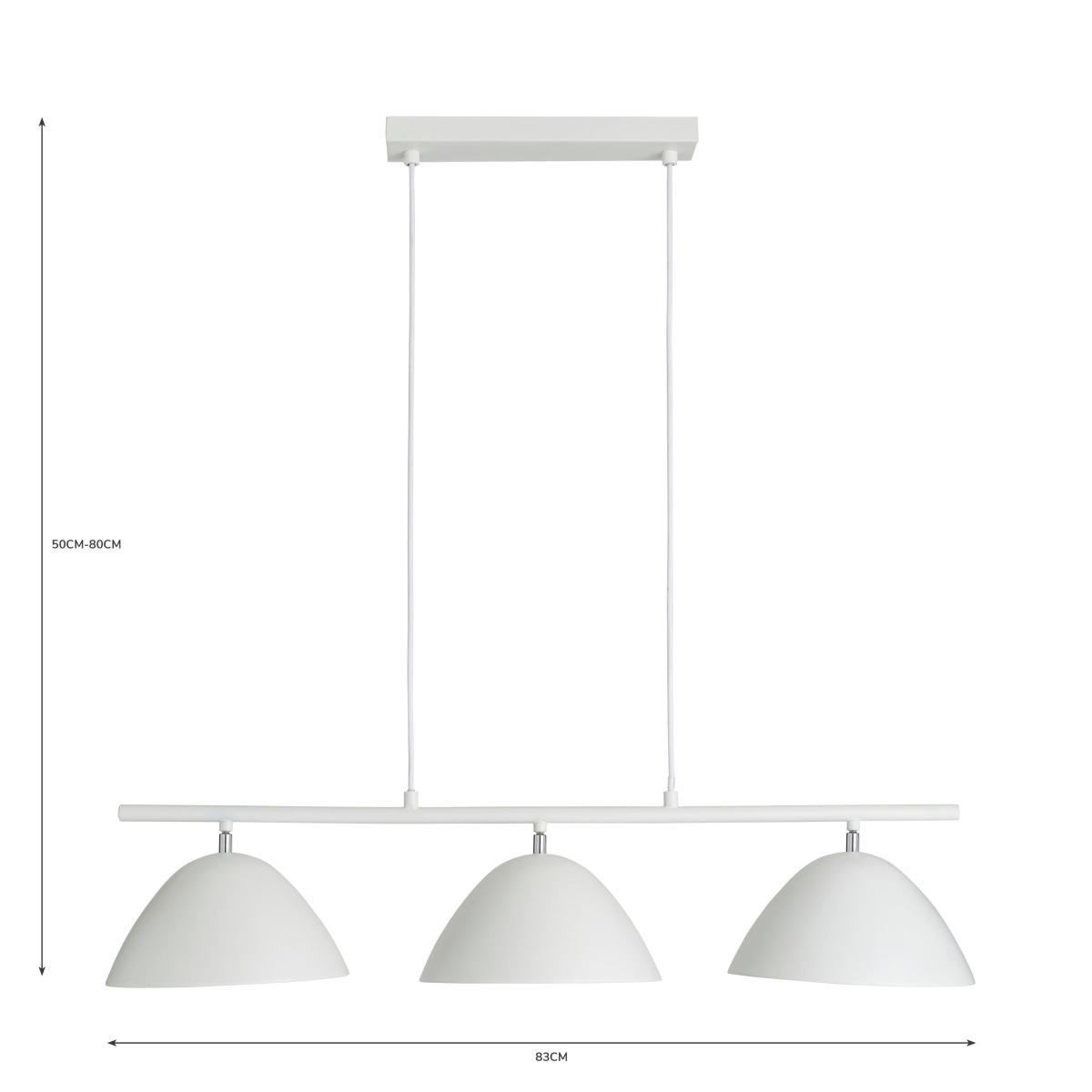 Donia 3 Light Diner Fitting White – image 5