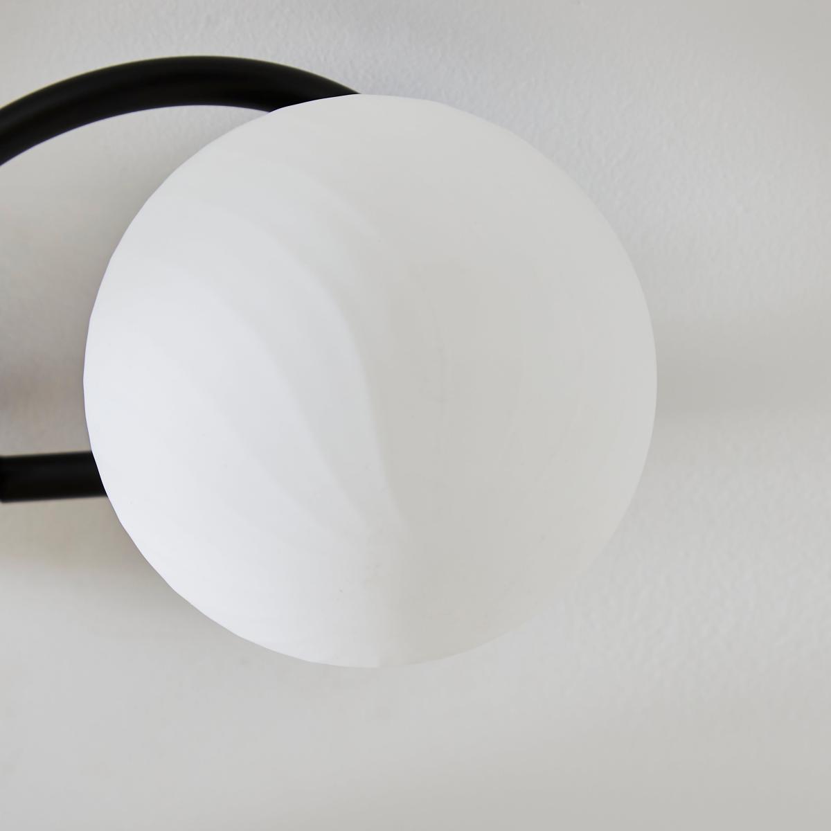 Selana Semi Flush Frosted Ceiling Light Black – image 3