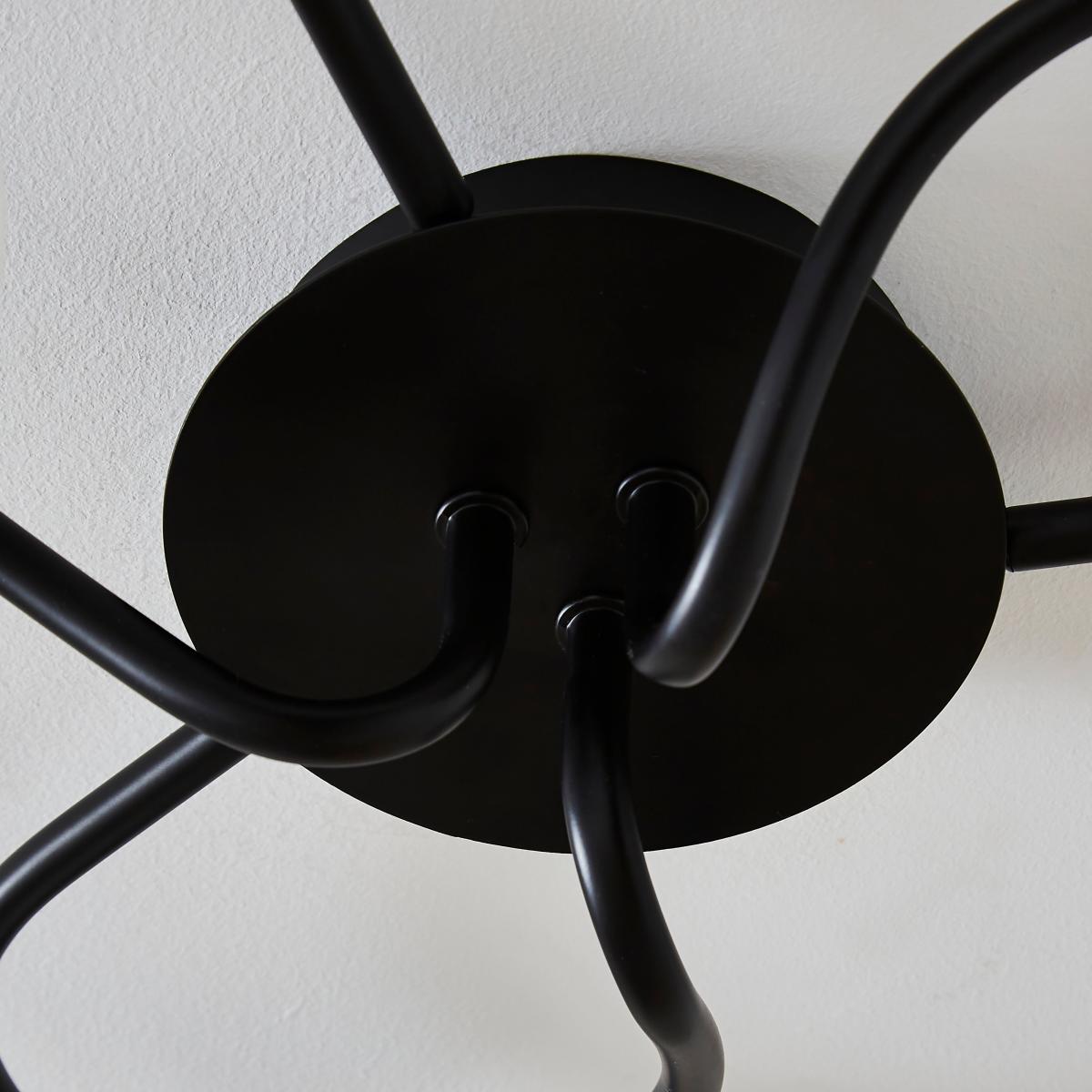 Selana Semi Flush Frosted Ceiling Light Black – image 4