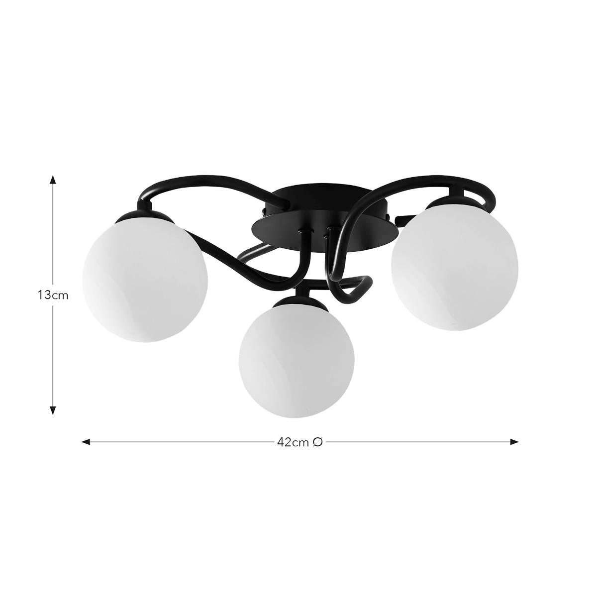 Selana Semi Flush Frosted Ceiling Light Black – image 6