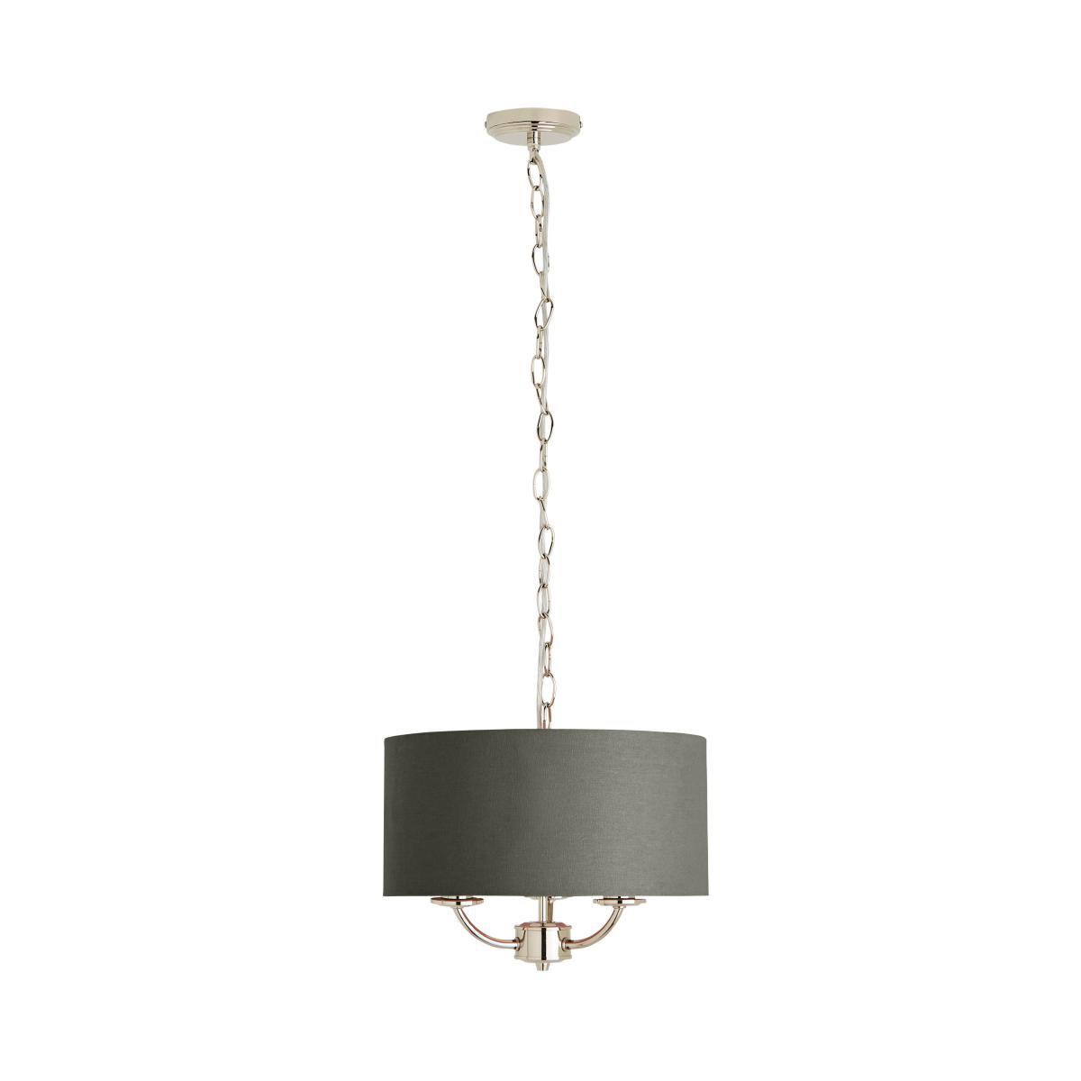 Preston Nickel Charcoal 3 Light Pendant Fitting Charcoal – image 4