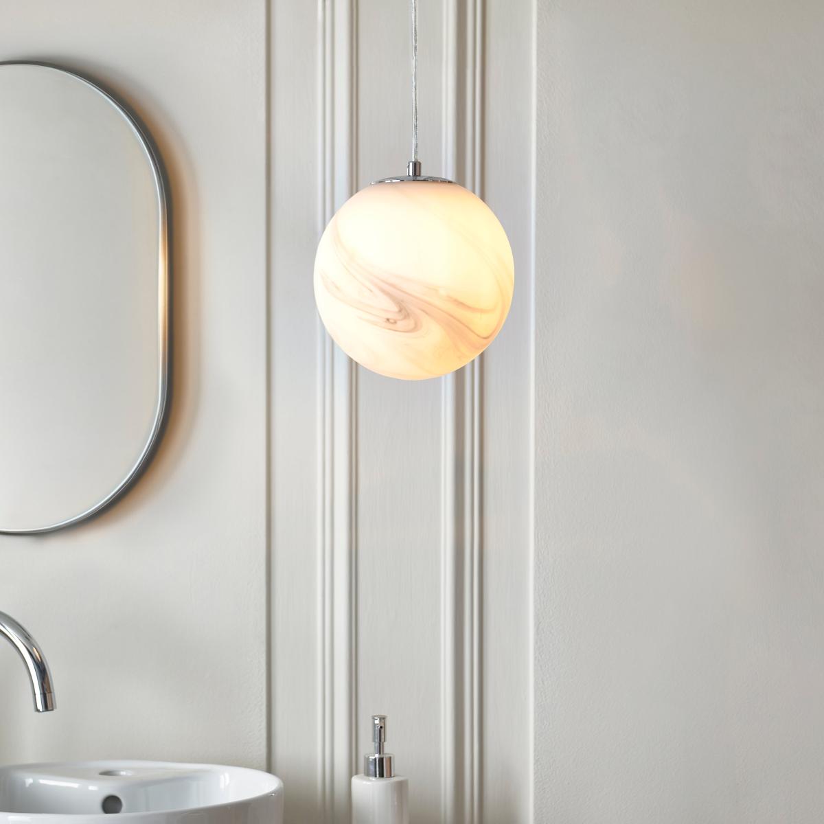 Utopia Dimmable Bathroom Pendant Light Silver – image 2