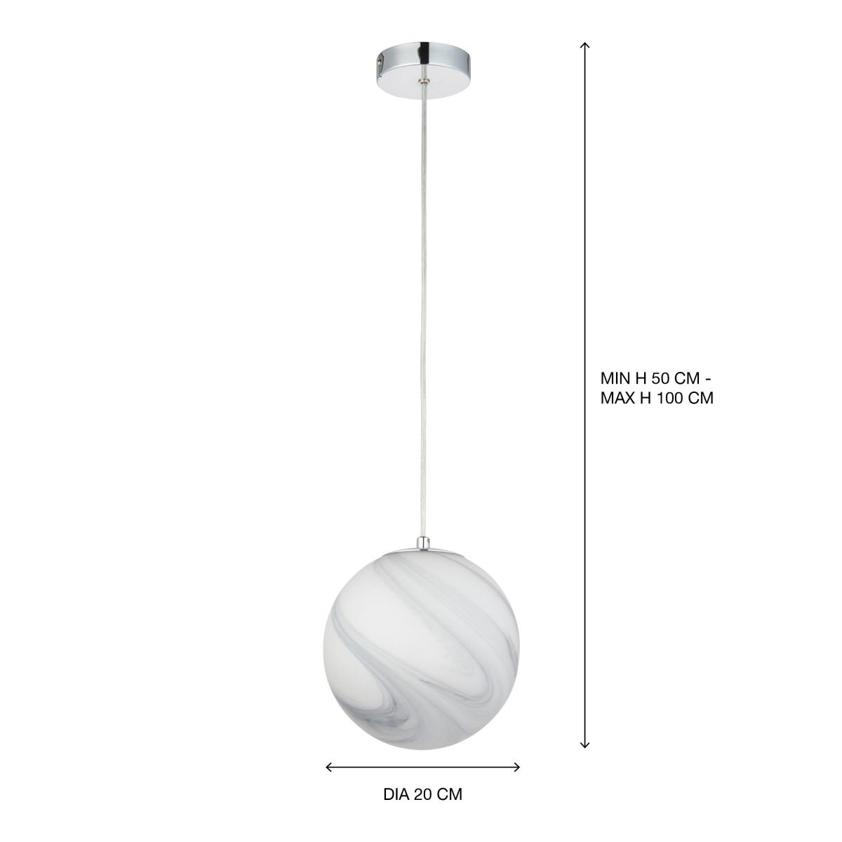 Utopia Dimmable Bathroom Pendant Light Silver – image 6