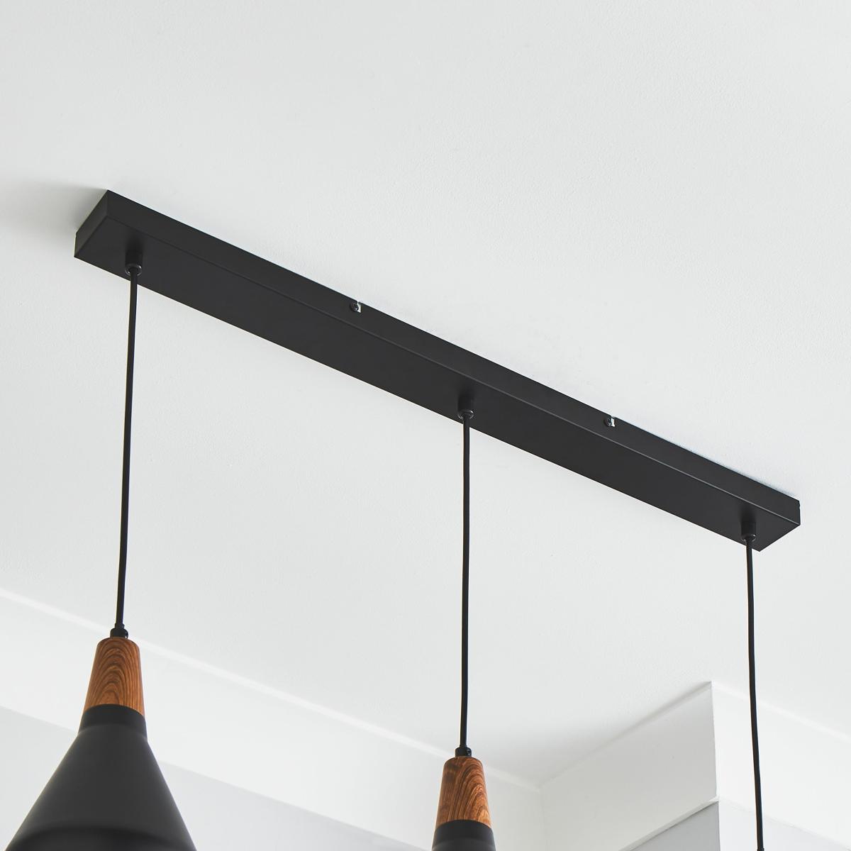 Elements Wolston 3 Light Diner Ceiling Fitting Black – image 4