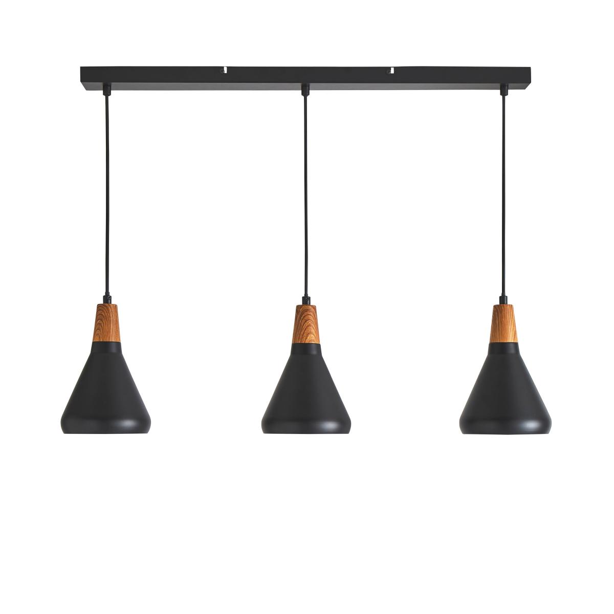 Elements Wolston 3 Light Diner Ceiling Fitting Black – image 5