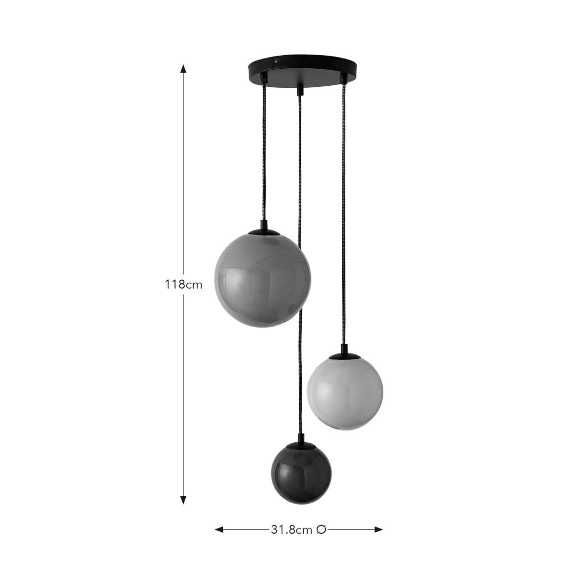 Eli Ribbed 3 Light Adjustable Cluster Ceiling Light MultiColoured – image 6