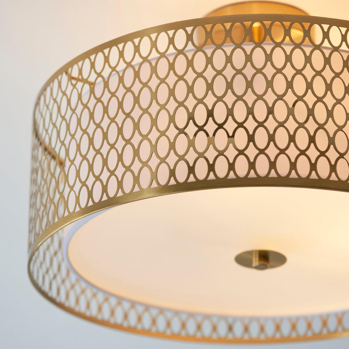 Vogue Toina 3 Light Flush Ceiling Fitting Gold – image 4