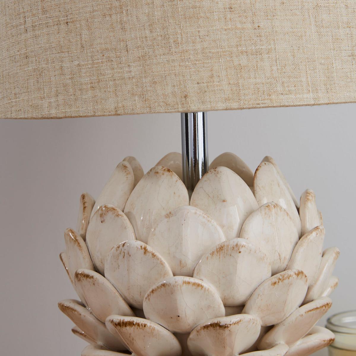 Dorma Brimstage Cream Artichoke and Linen Shade Table Lamp Cream – image 4
