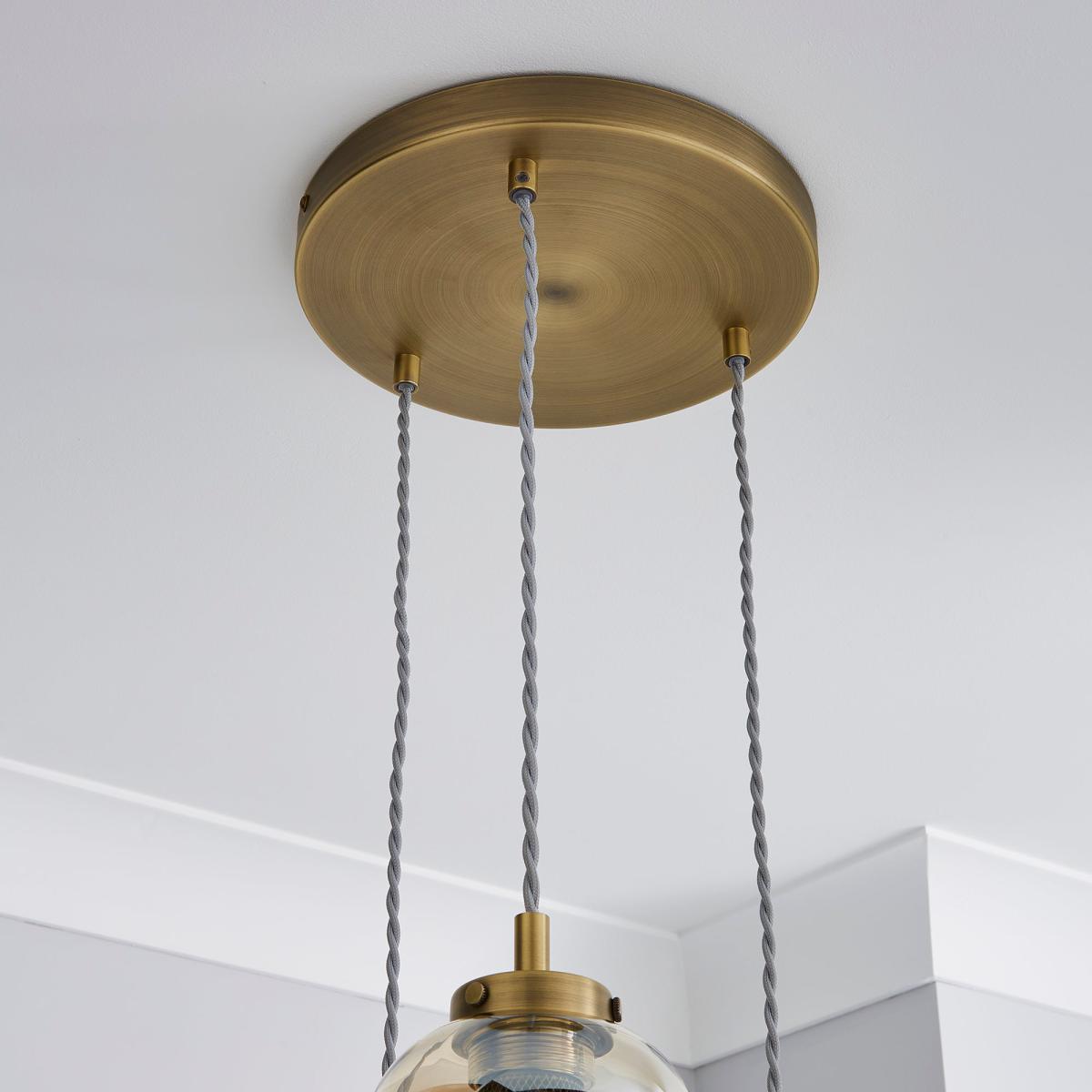 Safi Mesh Detail 3 Cluster Ceiling Fitting Antique Brass Antique Gold – image 4