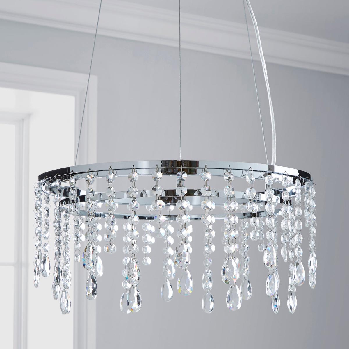 Glendora Integrated LED Hoop Crystal Ceiling Fitting Clear – image 2