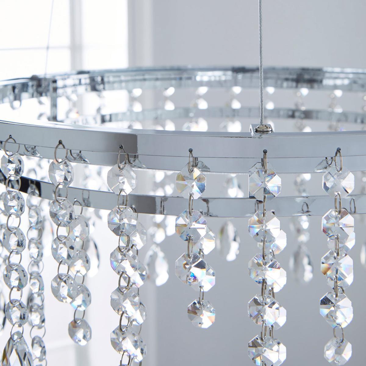 Glendora Integrated LED Hoop Crystal Ceiling Fitting Clear – image 3