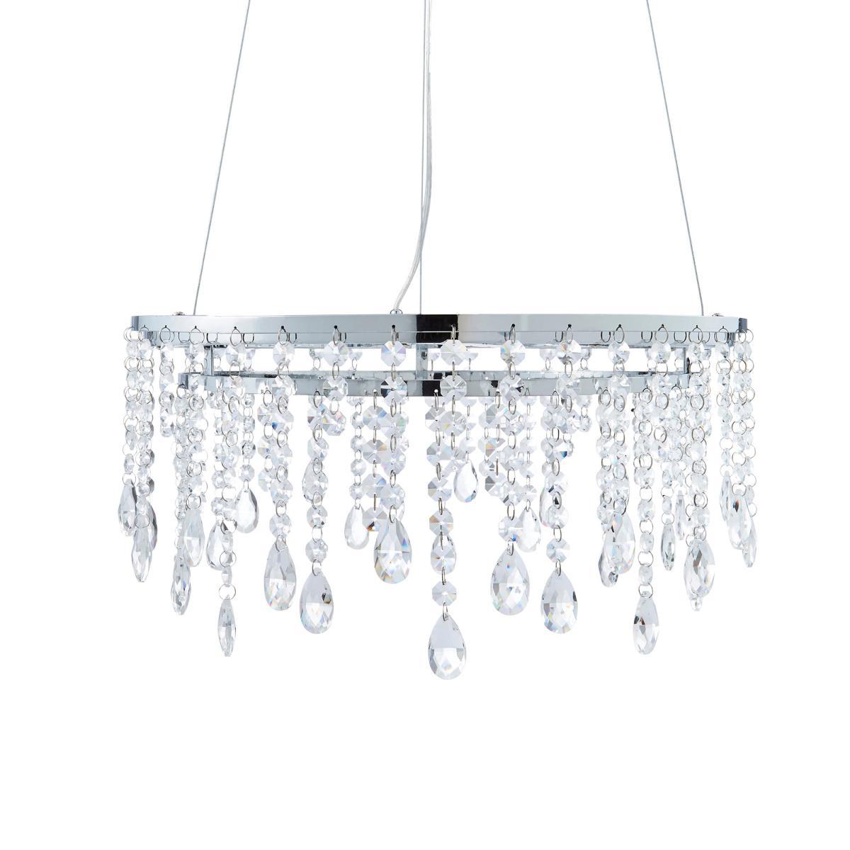 Glendora Integrated LED Hoop Crystal Ceiling Fitting Clear – image 5