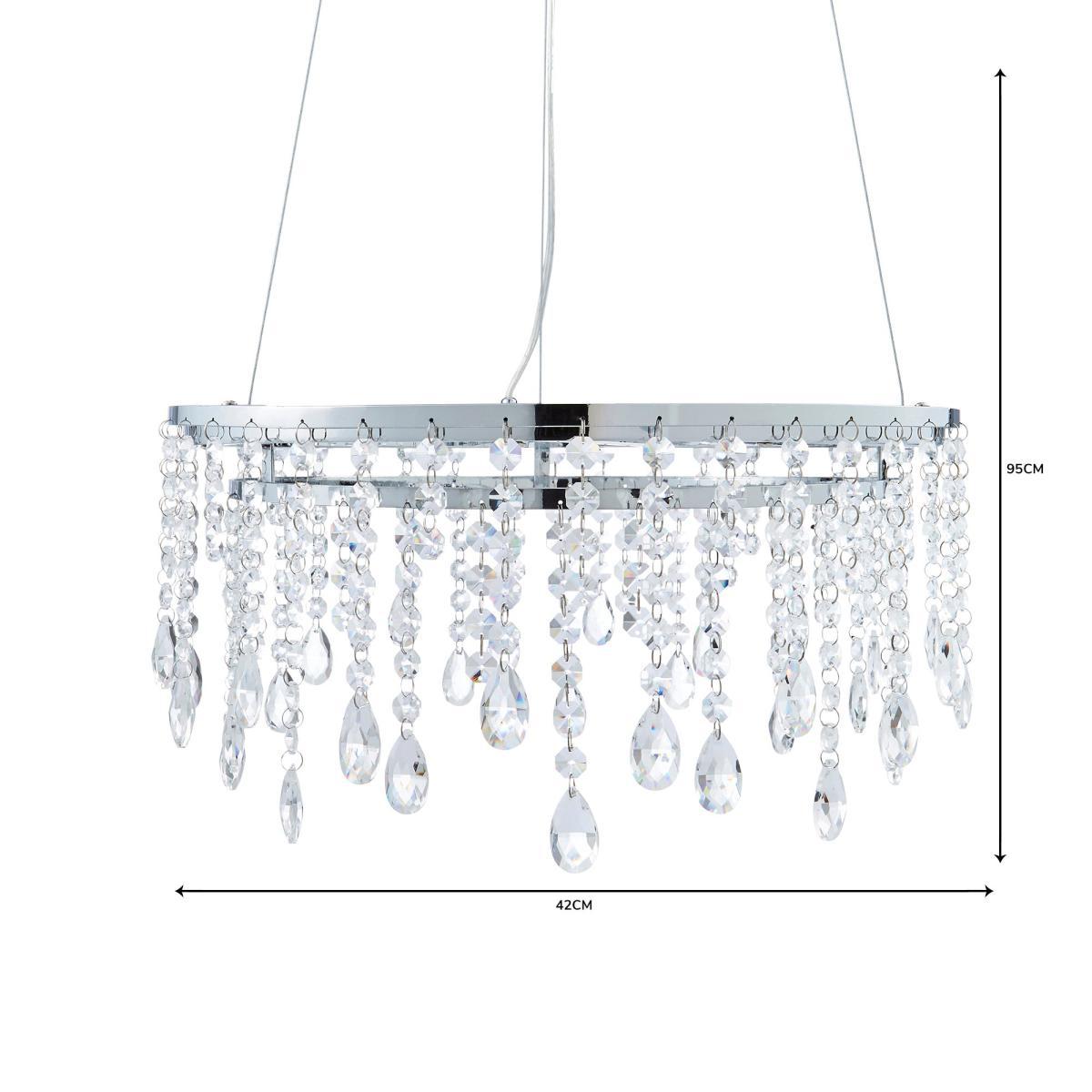 Glendora Integrated LED Hoop Crystal Ceiling Fitting Clear – image 6