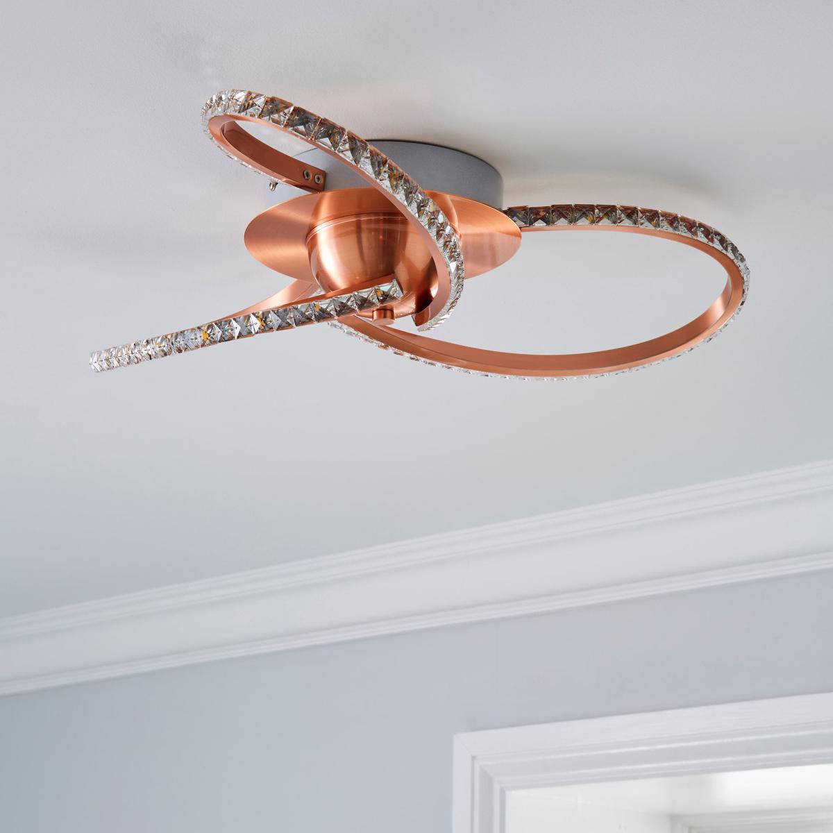Oria 3 Light Integrated LED Jewel Rose Gold Ceiling Fitting Rose Gold – image 2