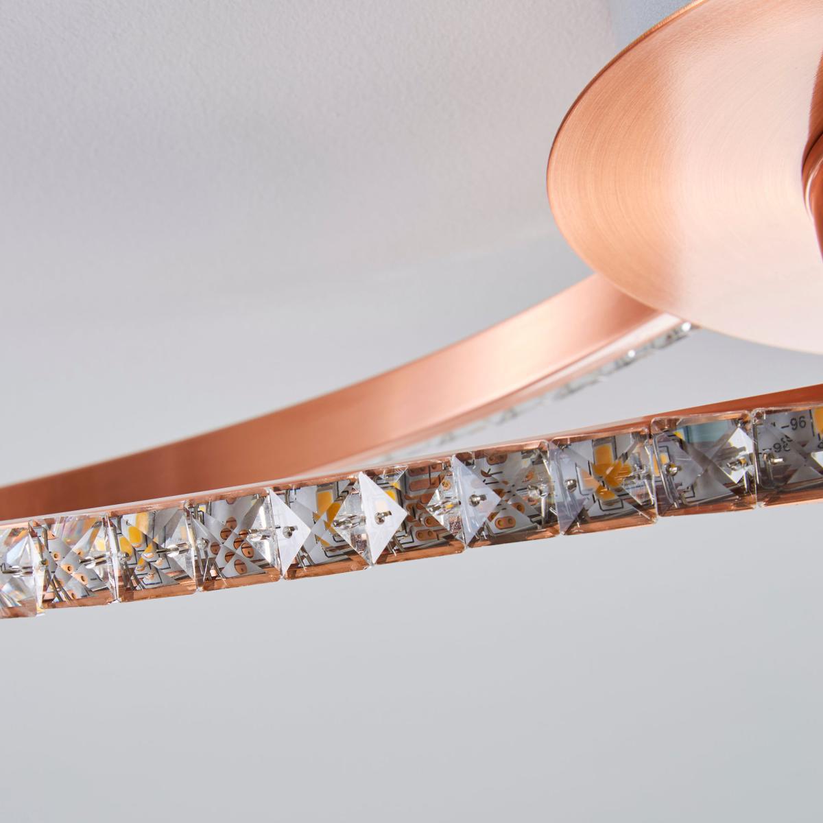 Oria 3 Light Integrated LED Jewel Rose Gold Ceiling Fitting Rose Gold – image 3