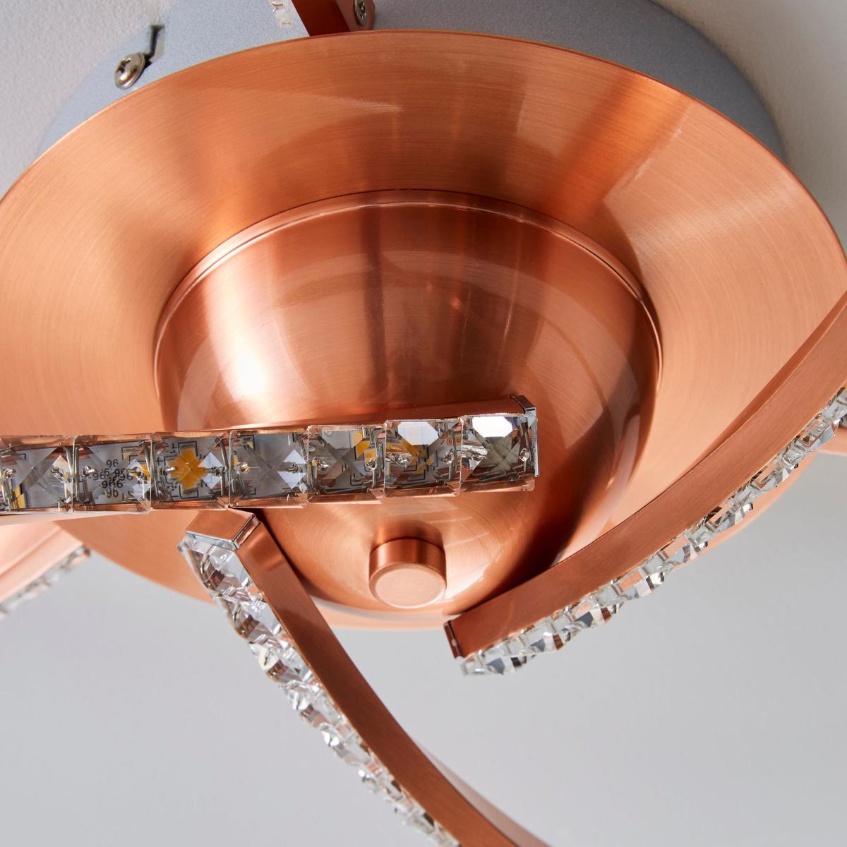 Oria 3 Light Integrated LED Jewel Rose Gold Ceiling Fitting Rose Gold – image 4