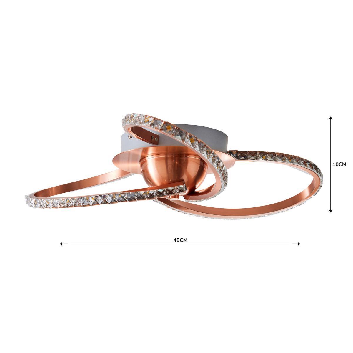 Oria 3 Light Integrated LED Jewel Rose Gold Ceiling Fitting Rose Gold – image 5