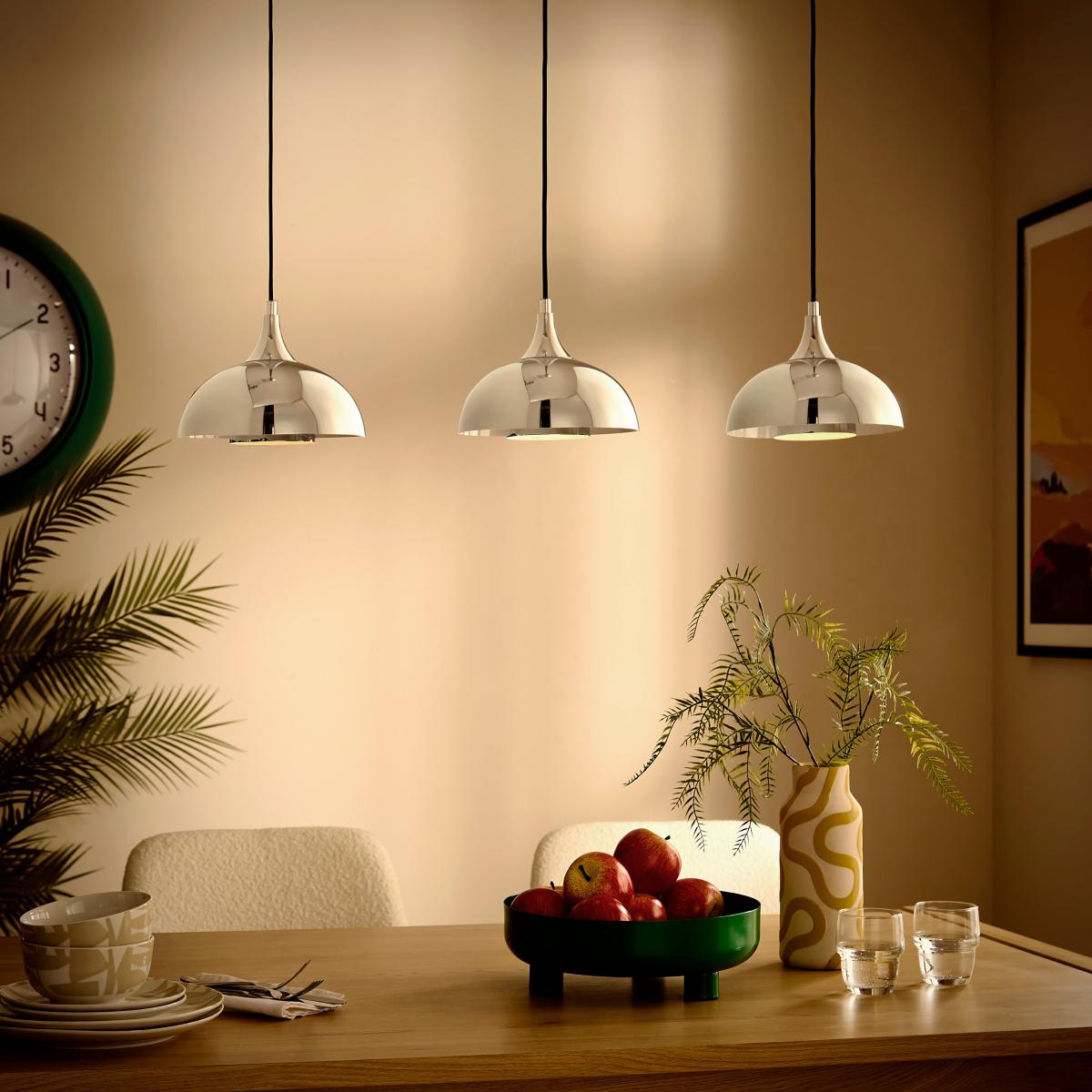 Elements Lennon 3 Light Diner Ceiling Light Silver – image 3