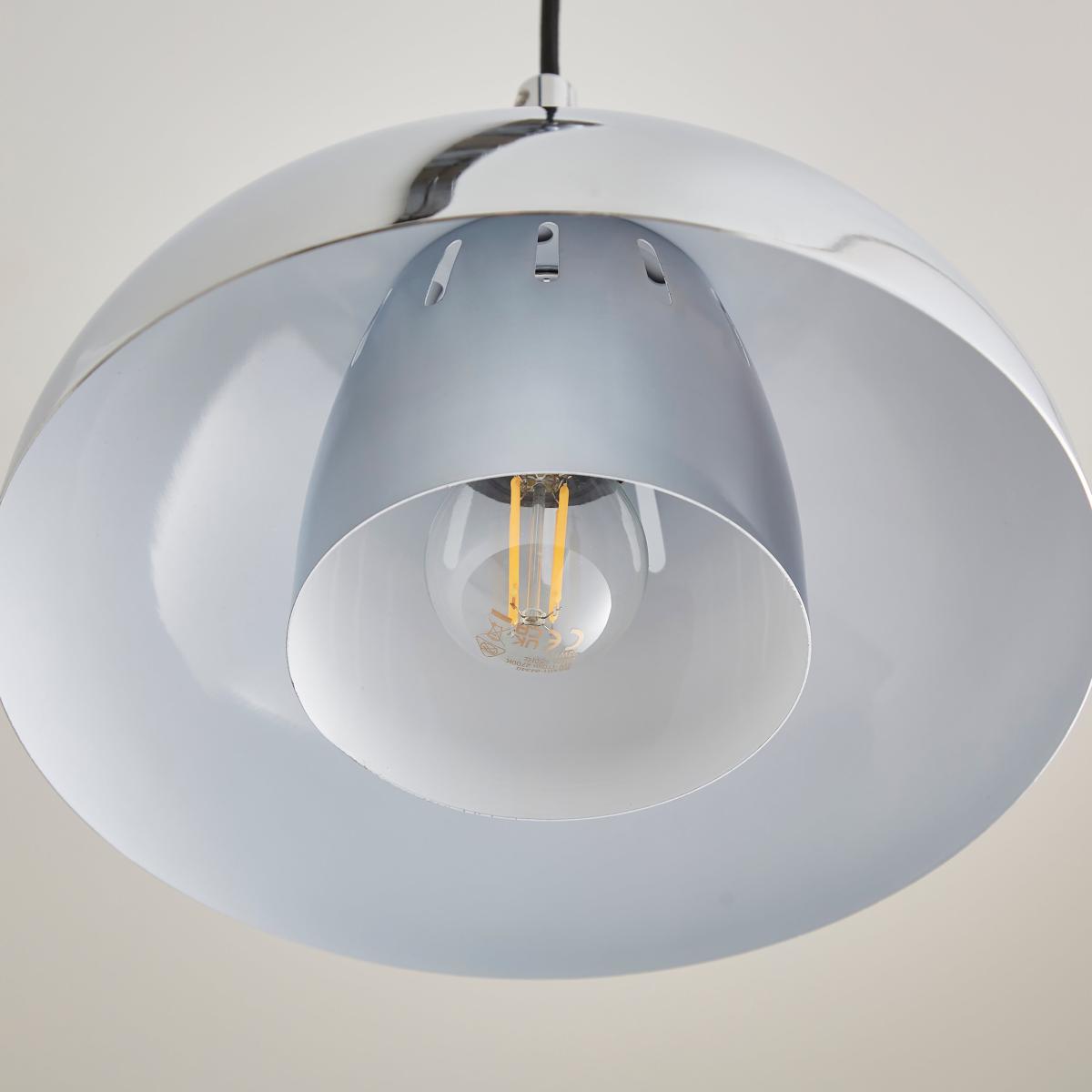 Elements Lennon 3 Light Diner Ceiling Light Silver – image 4
