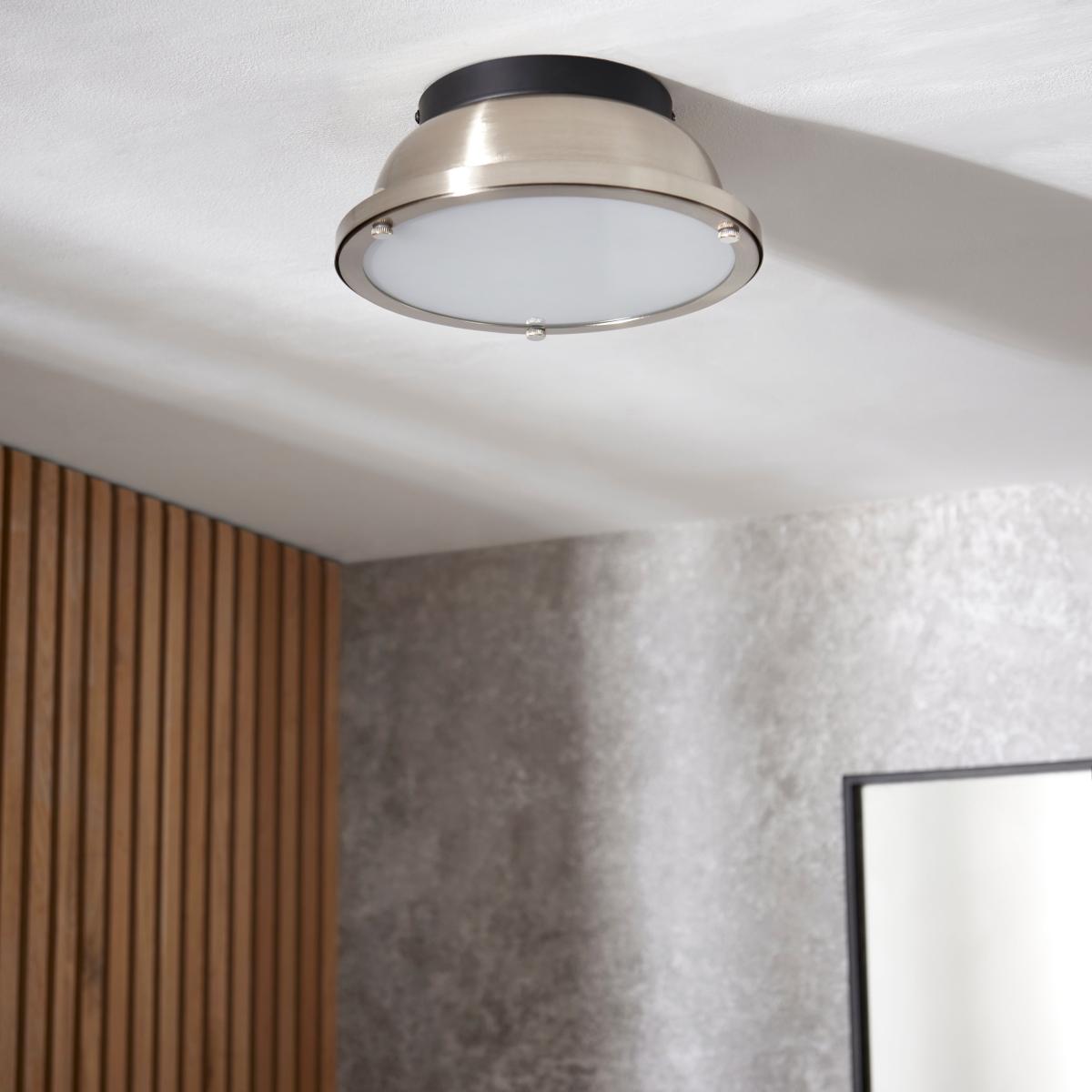Barton Bathroom 1 Light Flush Ceiling Fitting Chrome – image 2
