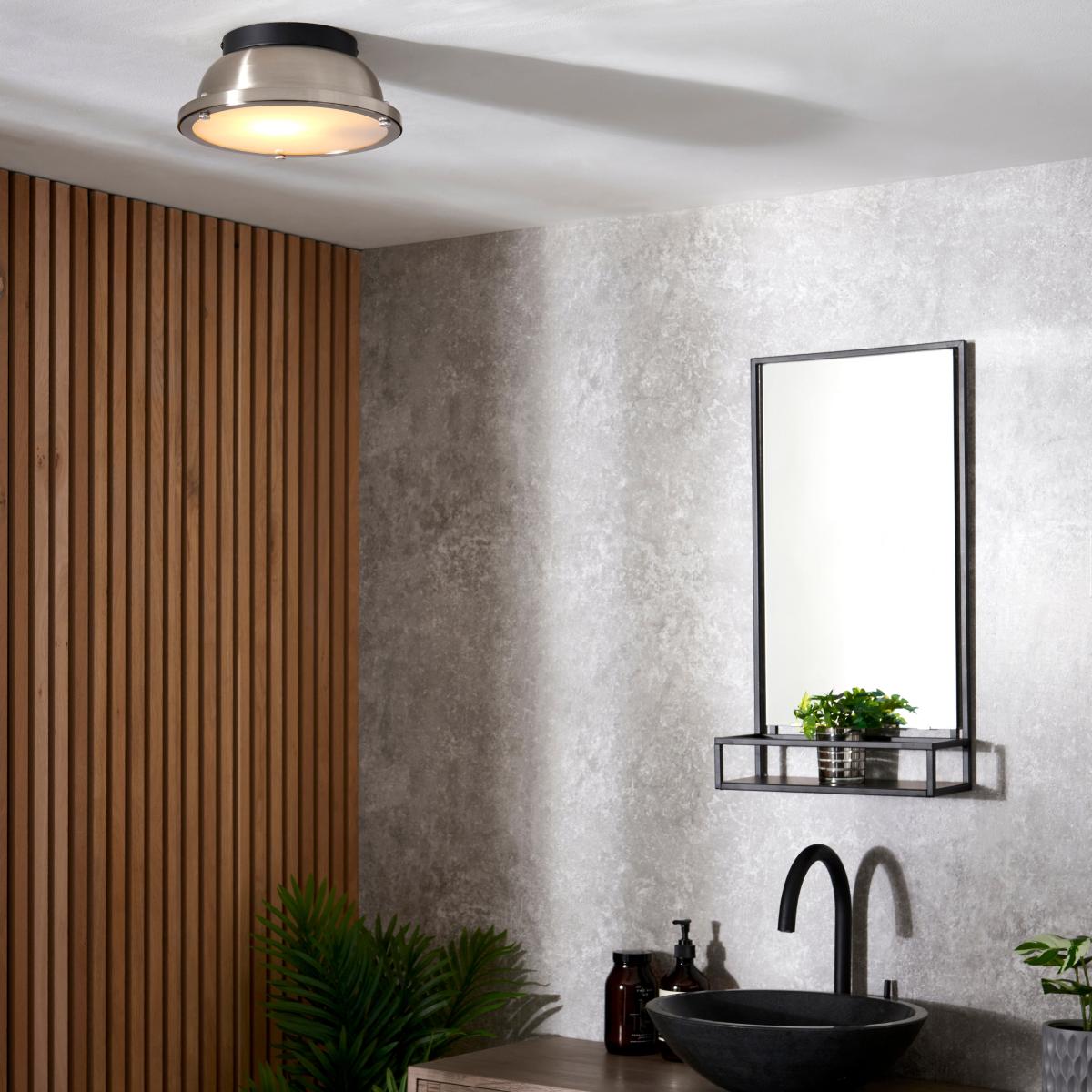 Barton Bathroom 1 Light Flush Ceiling Fitting Chrome – image 5