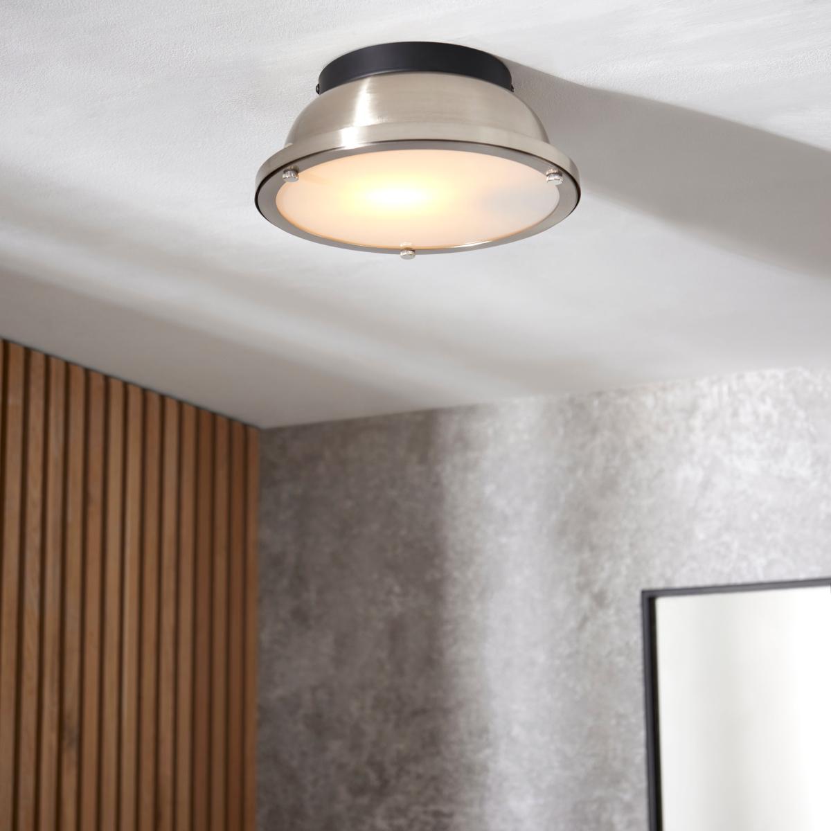 Barton Bathroom 1 Light Flush Ceiling Fitting Chrome – image 1