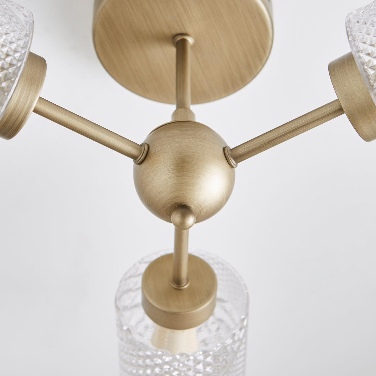 Christie 3 Light Semi Flush Ceiling Fitting Brown – image 3