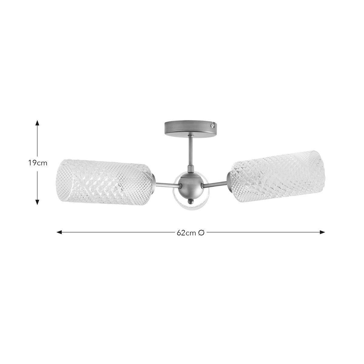 Christie 3 Light Semi Flush Ceiling Fitting Brown – image 6