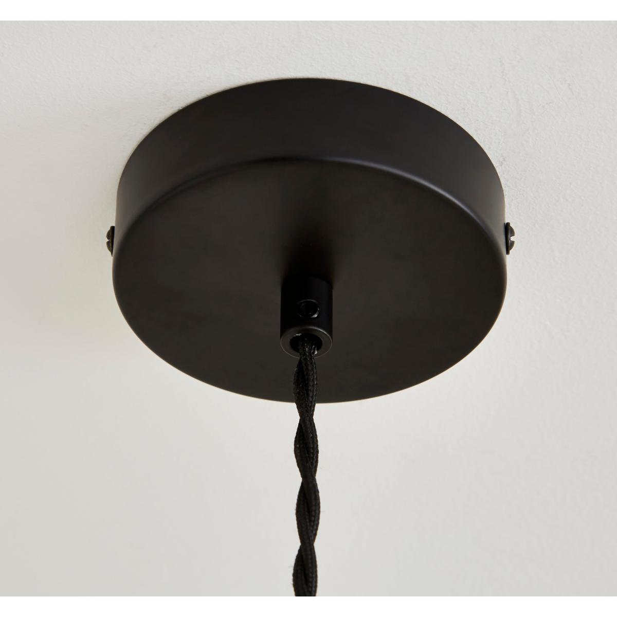 Ezra Ribbed Glass Pendant Light Black – image 4