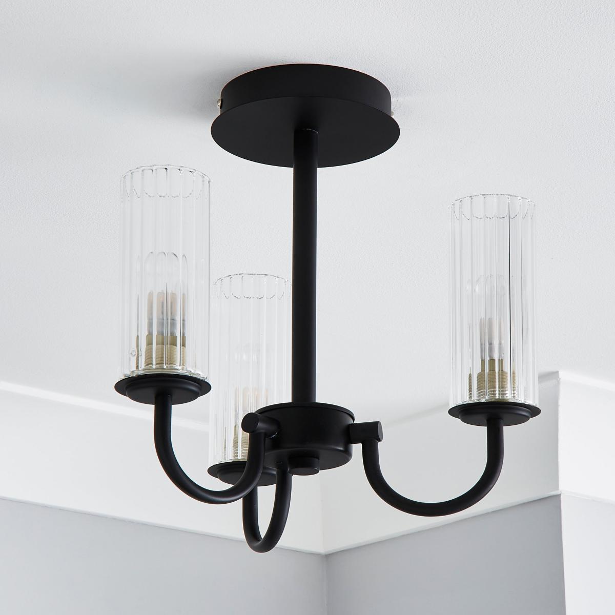 Dorma Henstone 3 Light Ceiling Fitting Black – image 2