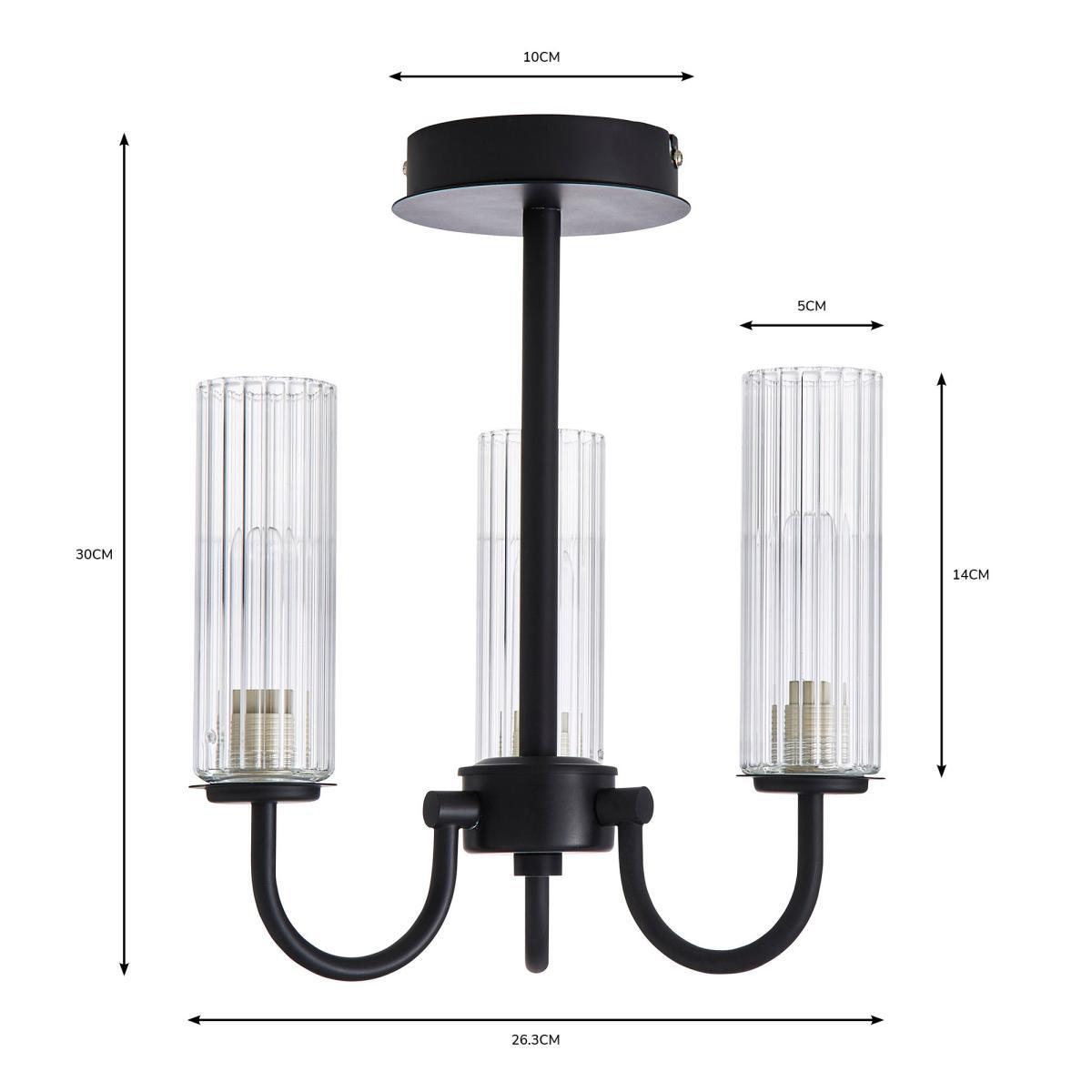 Dorma Henstone 3 Light Ceiling Fitting Black – image 6