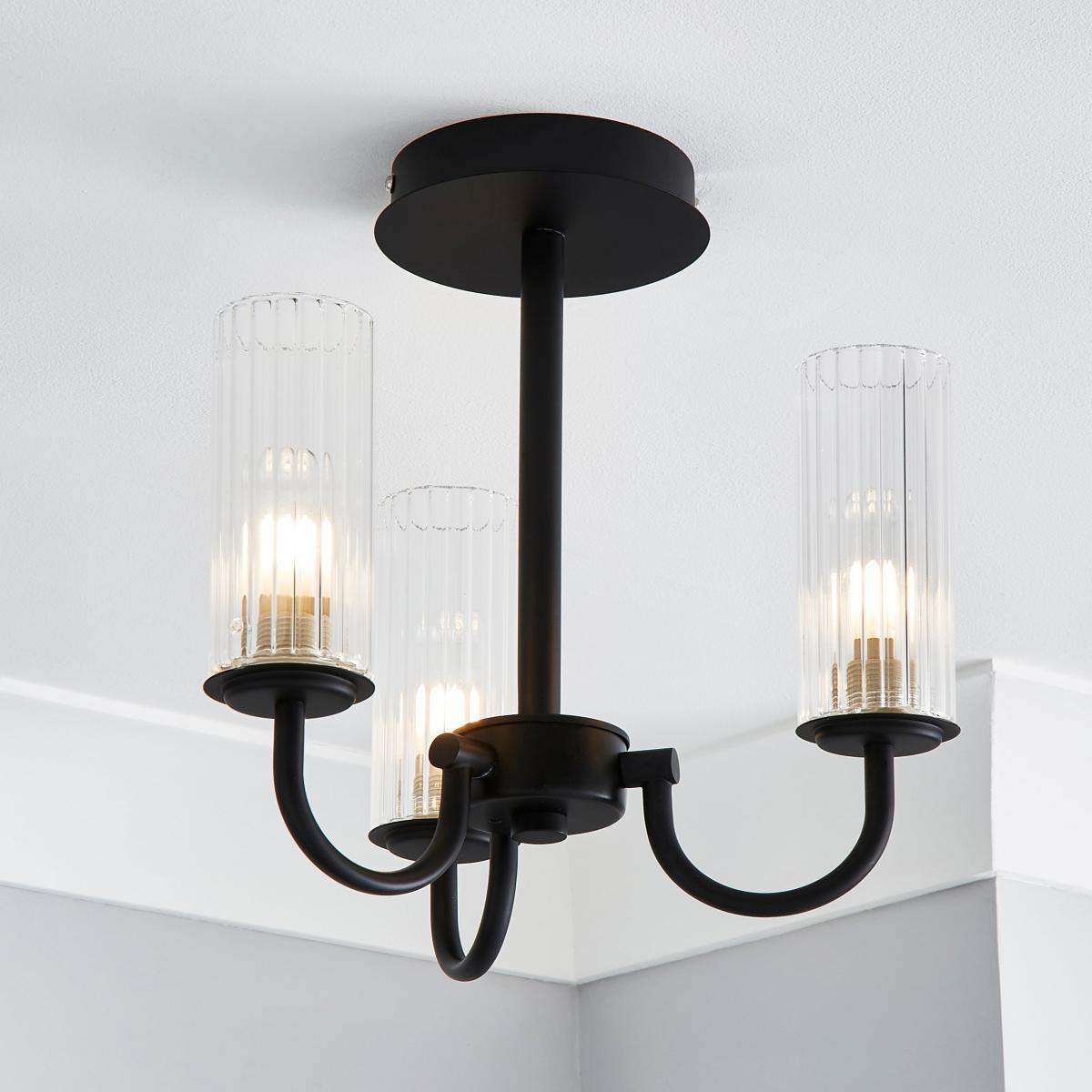 Dorma Henstone 3 Light Ceiling Fitting Black – image 1