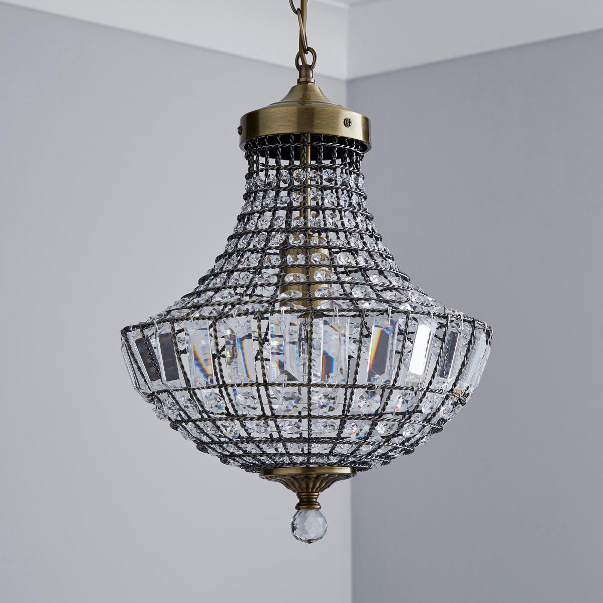 Knightsbridge Crystal Antique Brass Chandelier Antique Brass – image 2