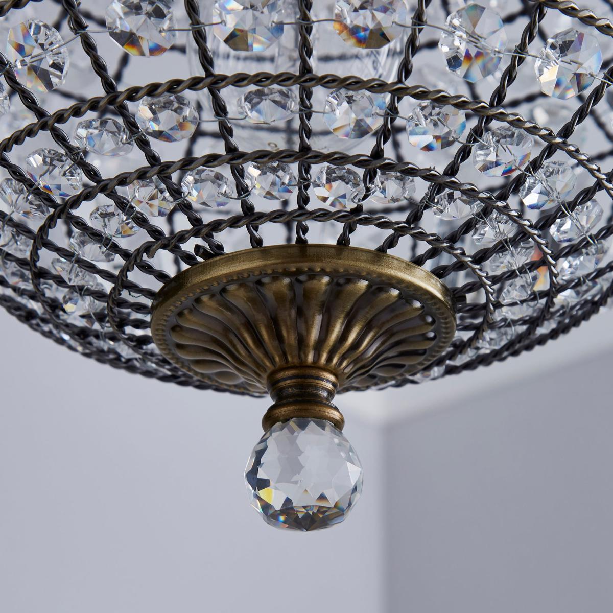 Knightsbridge Crystal Antique Brass Chandelier Antique Brass – image 3