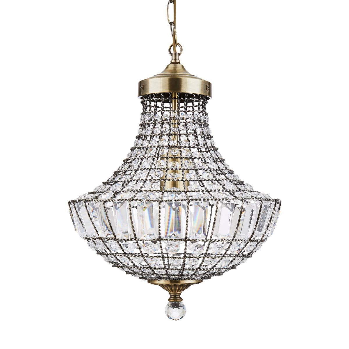 Knightsbridge Crystal Antique Brass Chandelier Antique Brass – image 5