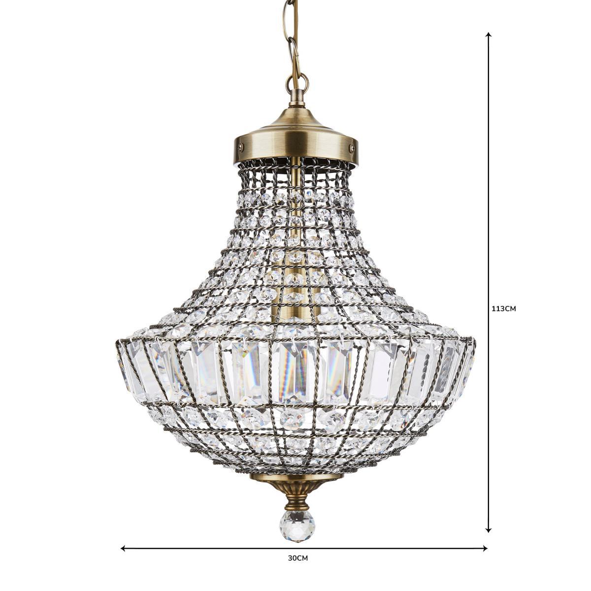 Knightsbridge Crystal Antique Brass Chandelier Antique Brass – image 6