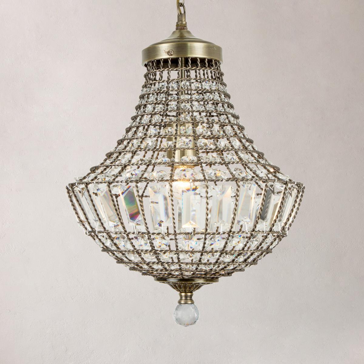 Knightsbridge Crystal Antique Brass Chandelier Antique Brass – image 7