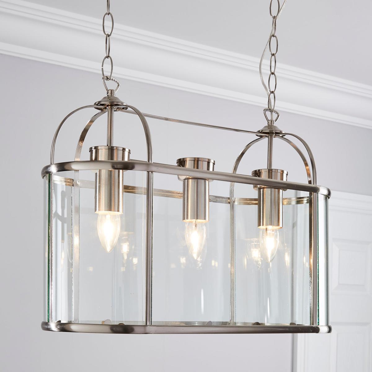 Hurricane 3 Light Diner Fitting Silver – image 1