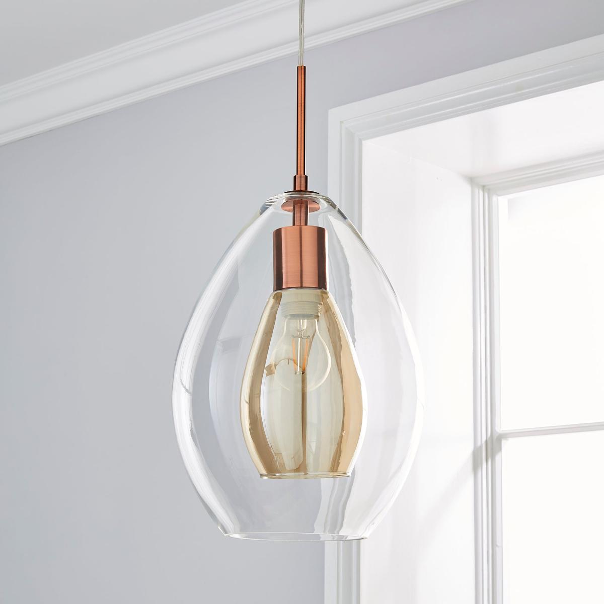 Eden Pendant Ceiling Fitting Copper Clear – image 2