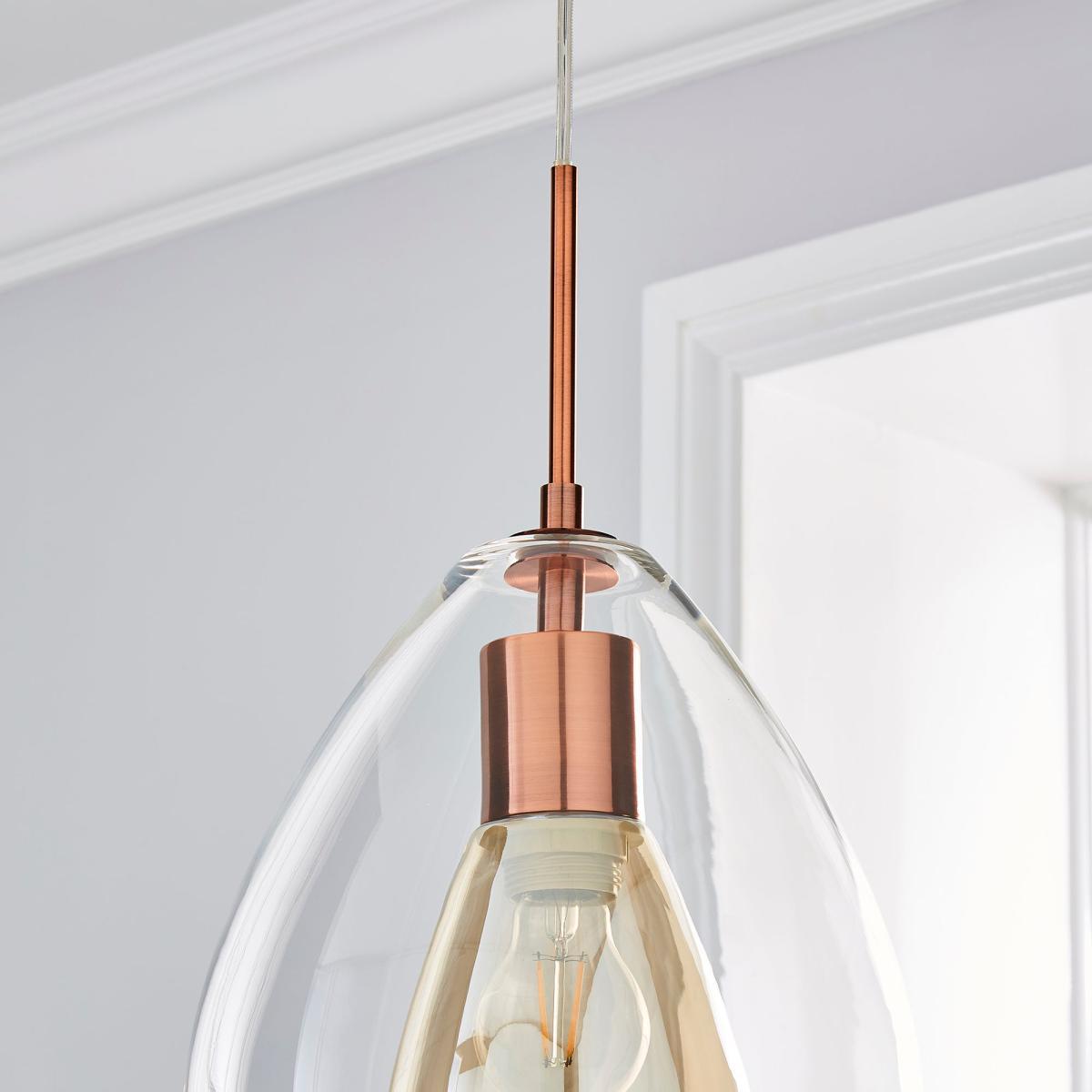 Eden Pendant Ceiling Fitting Copper Clear – image 3