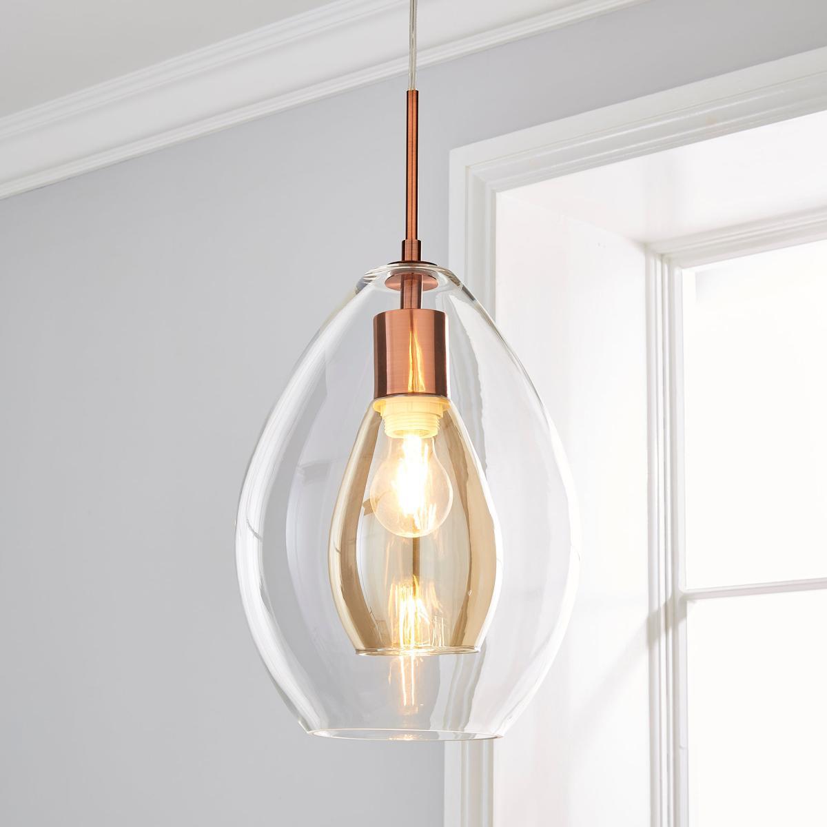 Eden Pendant Ceiling Fitting Copper Clear – image 1