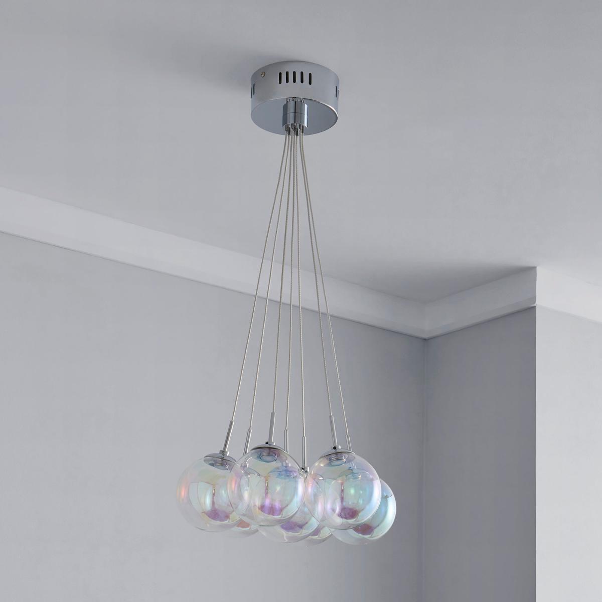 Elmira 7 Light Bubble Glass Cluster Ceiling Fitting Silver – image 2