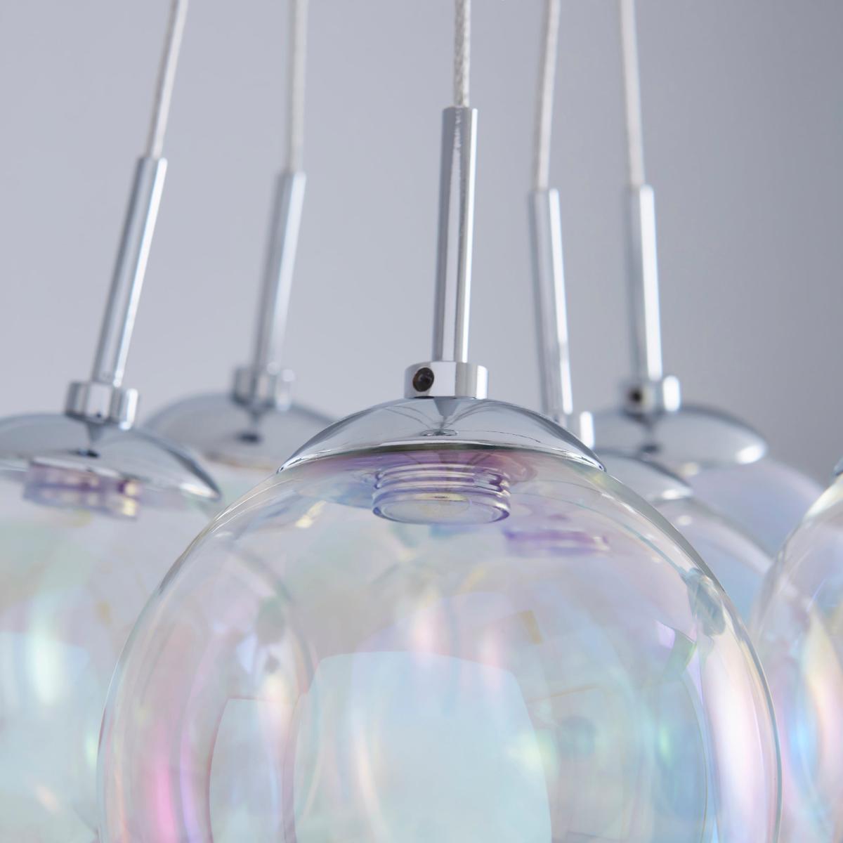 Elmira 7 Light Bubble Glass Cluster Ceiling Fitting Silver – image 4