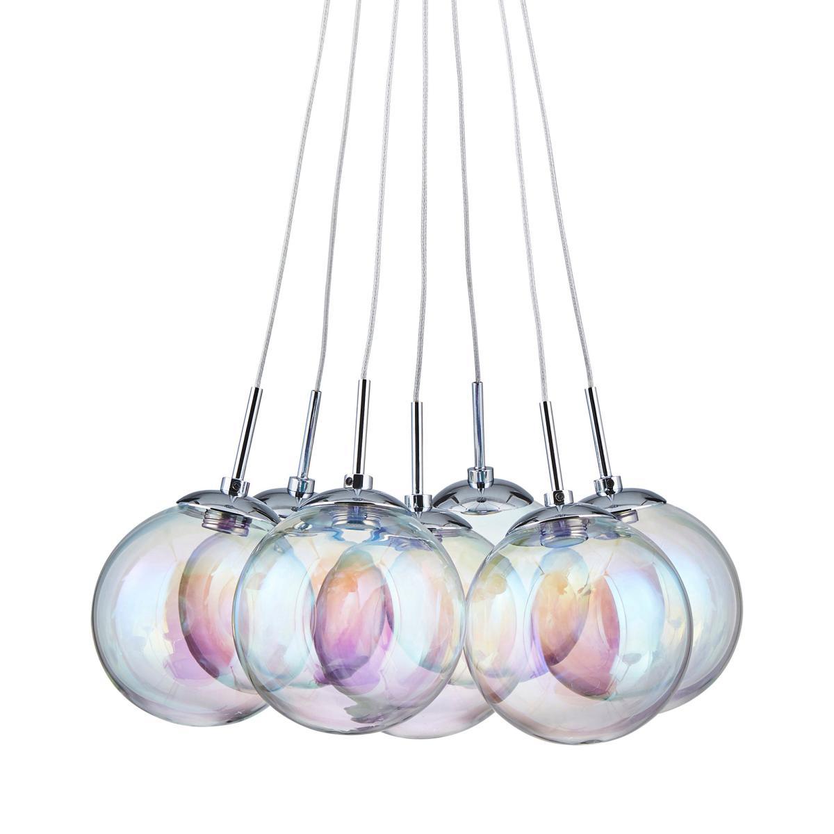 Elmira 7 Light Bubble Glass Cluster Ceiling Fitting Silver – image 5